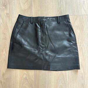 Babaton Black Vegan Leather Skirt